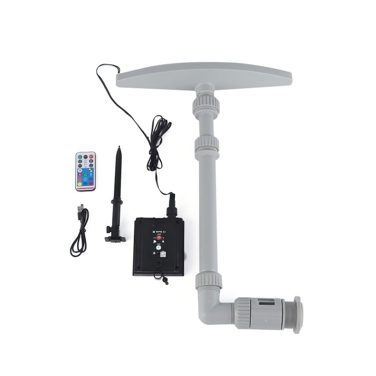 泳池扇形太阳能LED灯伸缩喷泉（含2种转换接头）